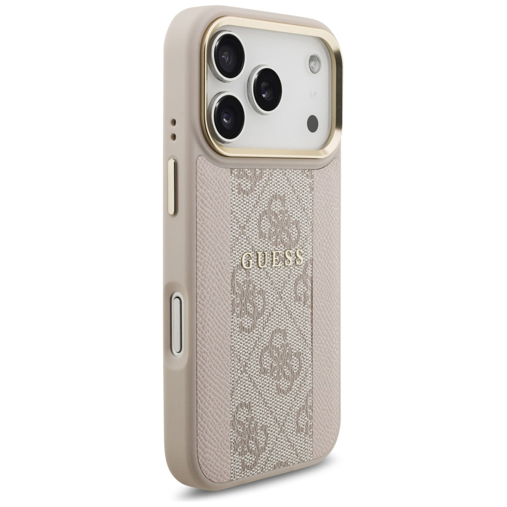 Funda MagSafe para Apple iPhone 17 Pro, Guess, 4G Stripe, Rosa