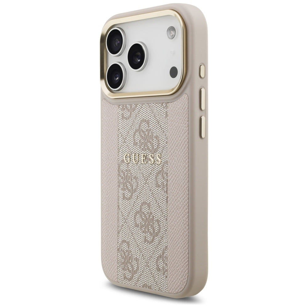 Funda MagSafe para Apple iPhone 17 Pro, Guess, 4G Stripe, Rosa