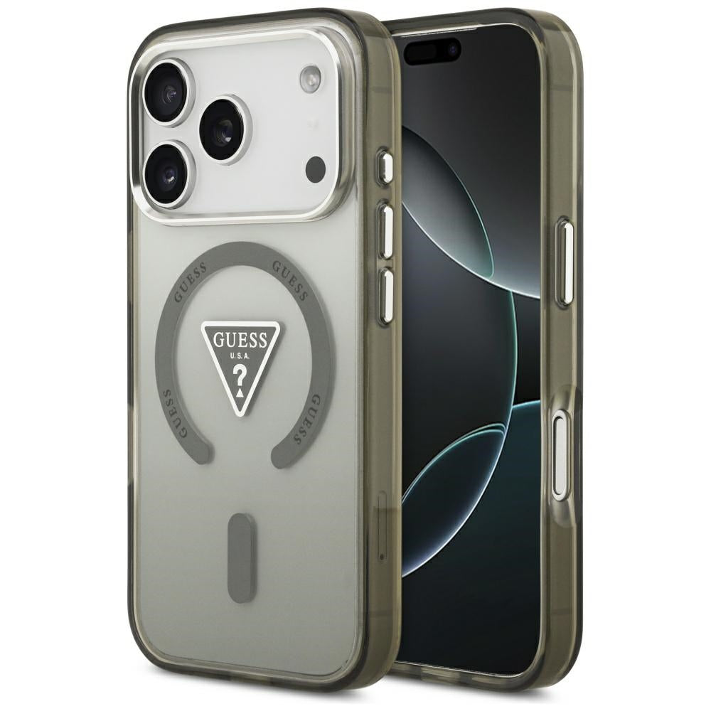 Funda MagSafe para Apple iPhone 17 Pro, Guess, IML Gradient Triangle Logo, Kaki