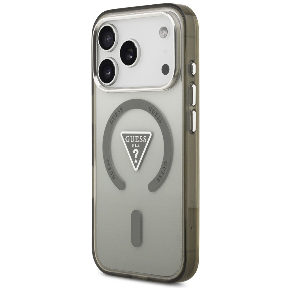 Funda MagSafe para Apple iPhone 17 Pro, Guess, IML Gradient Triangle Logo, Kaki