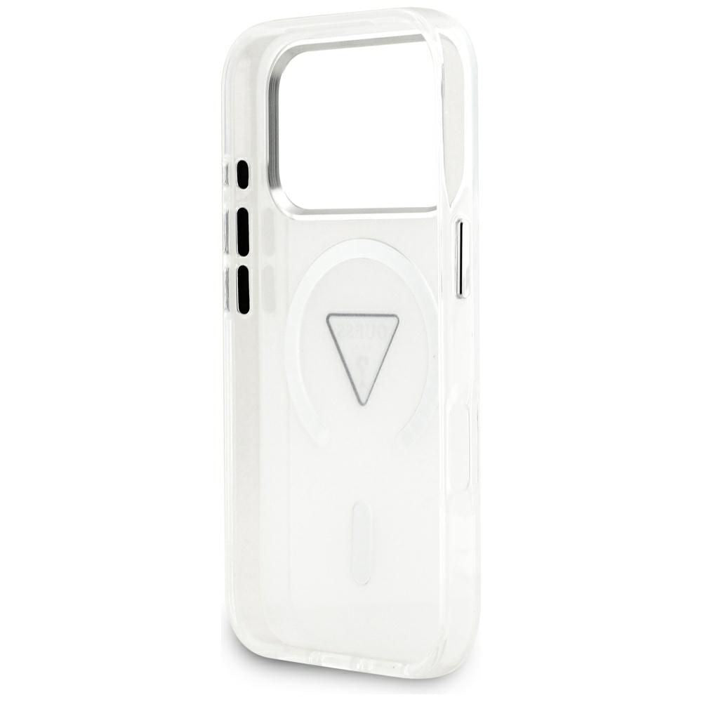 Funda MagSafe para Apple iPhone 17 Pro, Guess, Logo Triángulo Gradiente IML, Transparente