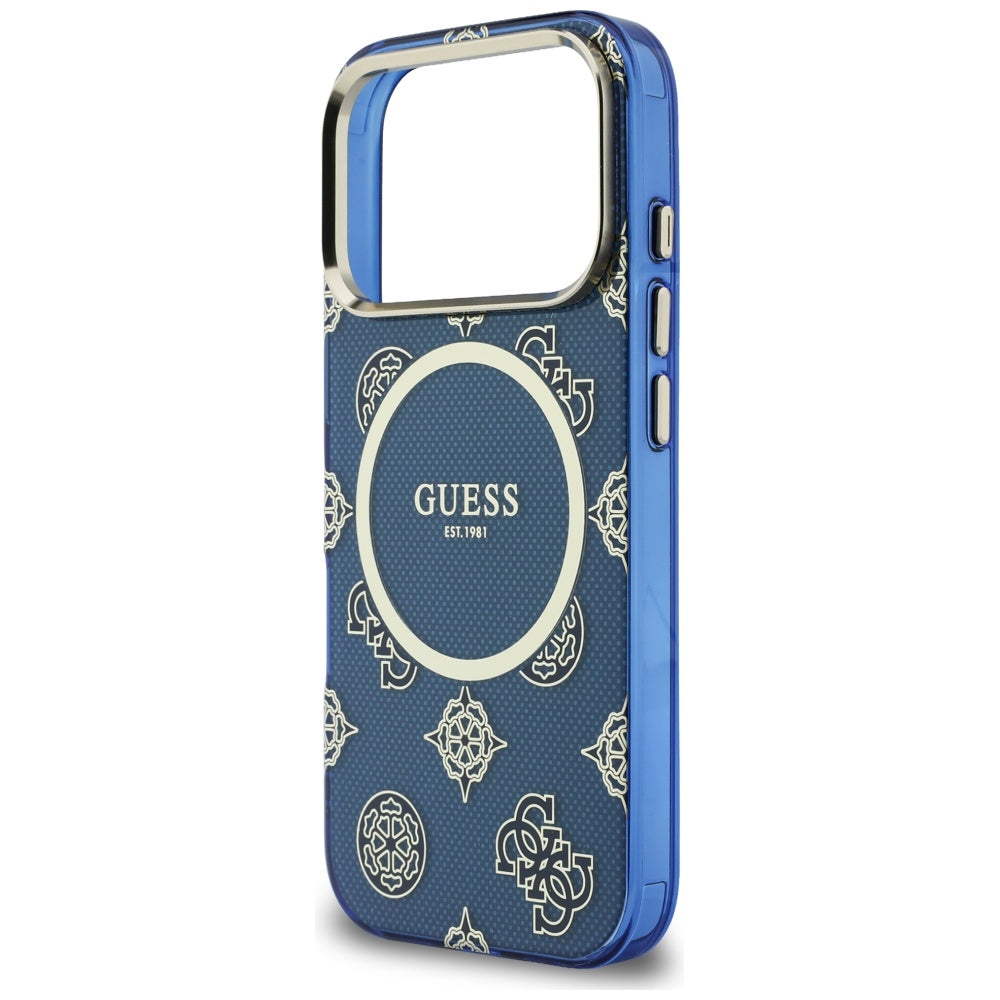 Funda MagSafe para Apple iPhone 17 Pro, Guess, IML Peony Dot, Azul