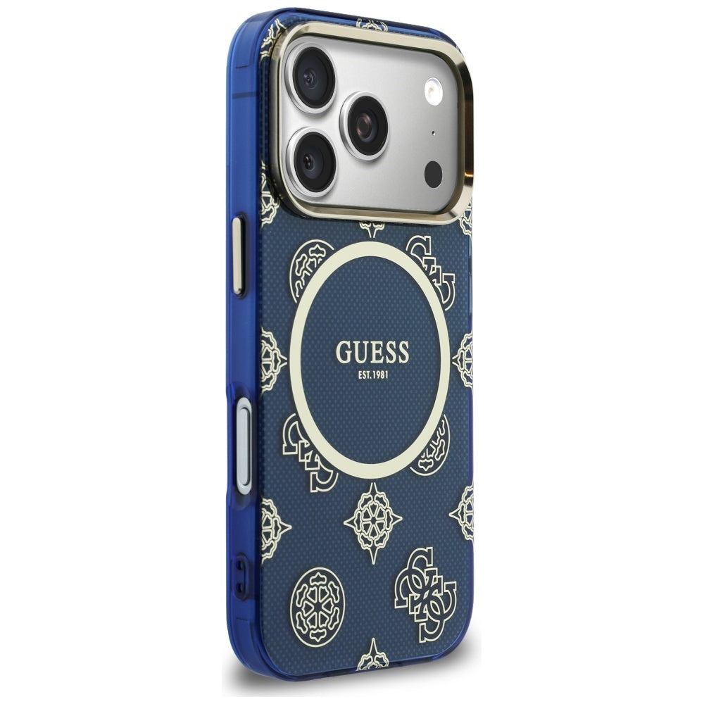 Funda MagSafe para Apple iPhone 17 Pro, Guess, IML Peony Dot, Azul
