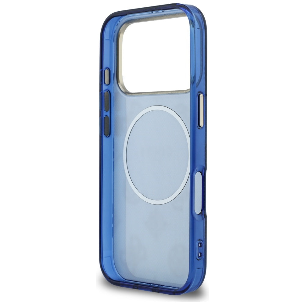 Funda MagSafe para Apple iPhone 17 Pro, Guess, IML Peony Dot, Azul