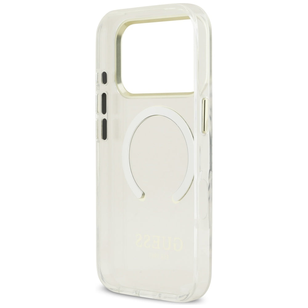 Funda MagSafe para Apple iPhone 17 Pro, Guess, Metal Outline, Dorada