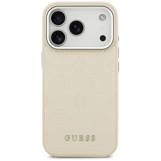 Funda MagSafe para Apple iPhone 17 Pro, Guess, Peony Hot Stamp Script, Beige