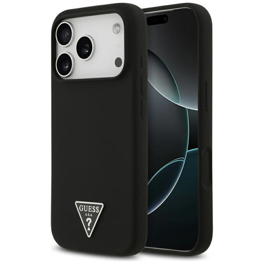 Funda MagSafe para Apple iPhone 17 Pro, Guess, Logo Triangular, Negra