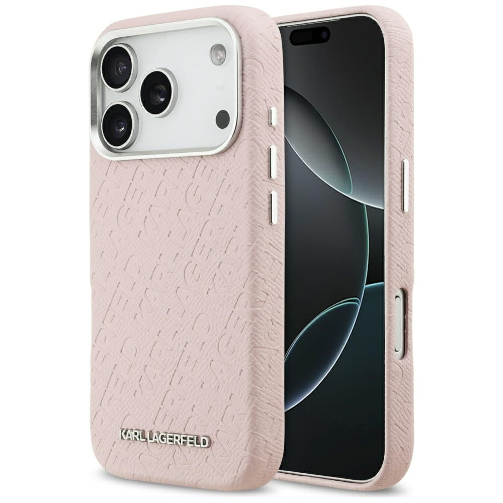 Funda MagSafe para Apple iPhone 17 Pro, Karl Lagerfeld, FW Stamped Karl, Rosa