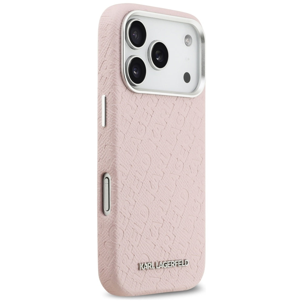 Funda MagSafe para Apple iPhone 17 Pro, Karl Lagerfeld, FW Stamped Karl, Rosa