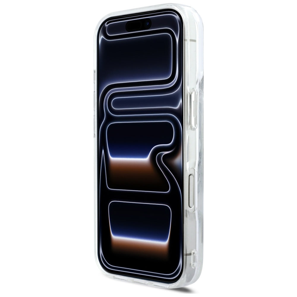 Funda MagSafe para Apple iPhone 17 Pro, Karl Lagerfeld, Glitter Karl Script Logo, Transparente