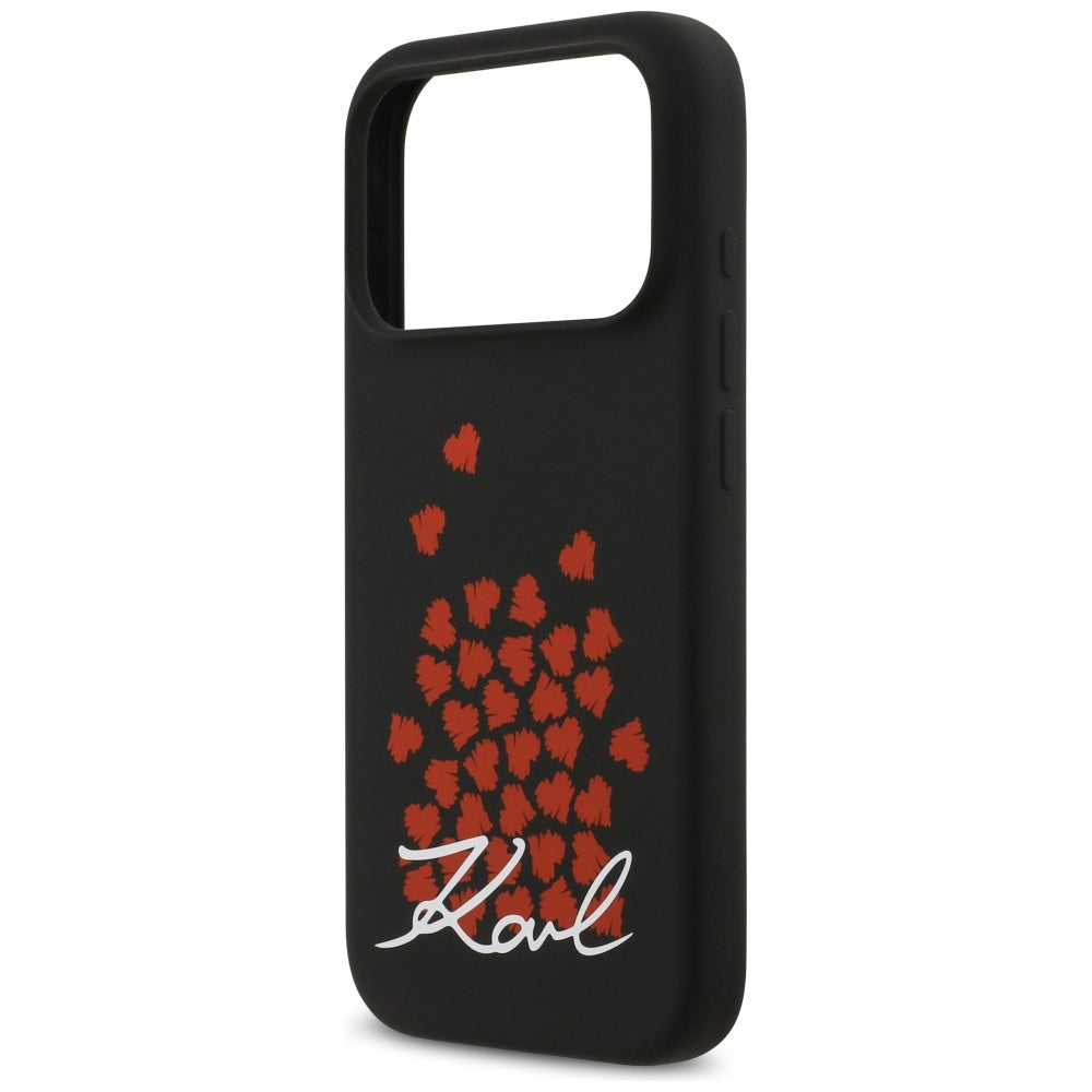 Funda MagSafe para Apple iPhone 17 Pro, Karl Lagerfeld, Logo de Corazón, Negra