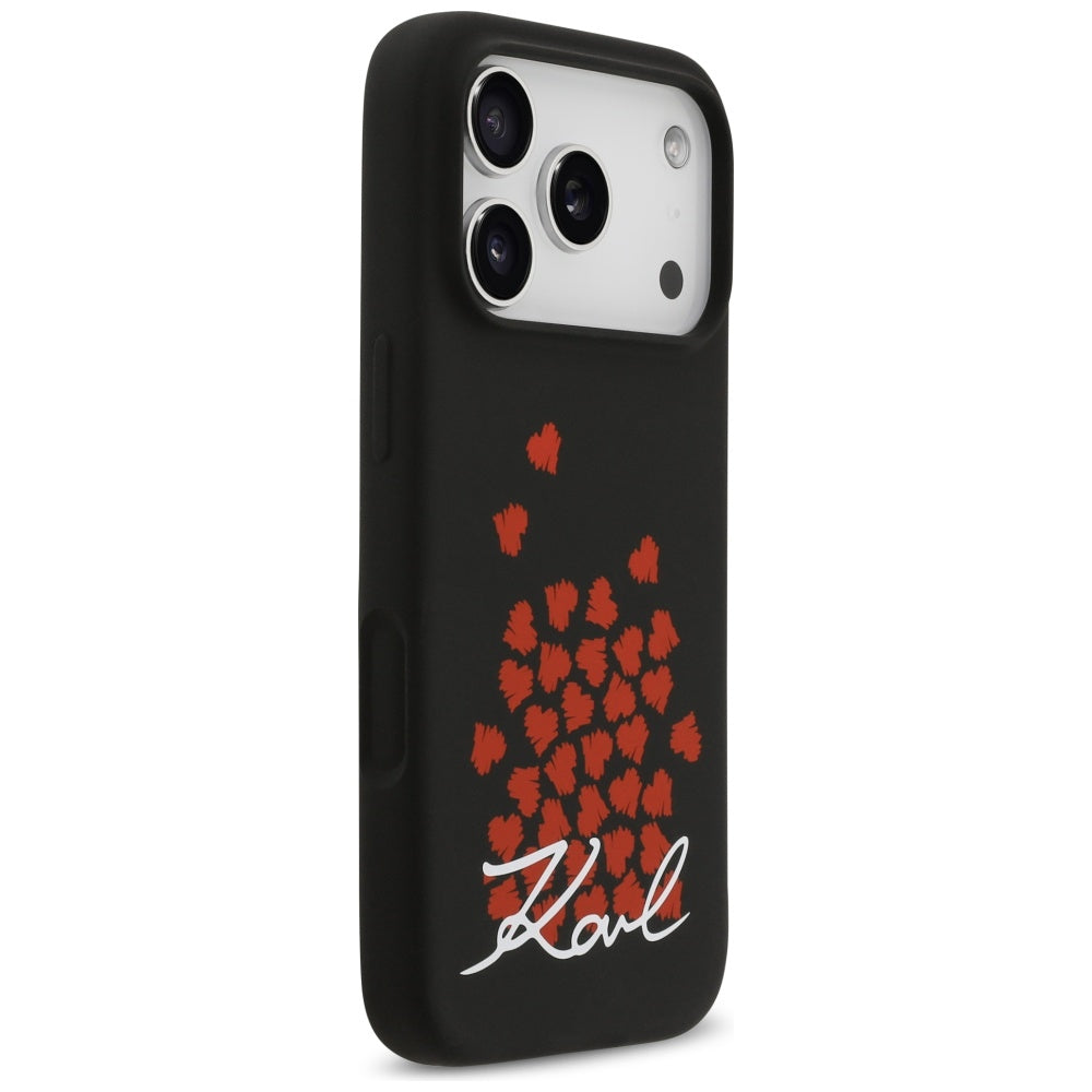 Funda MagSafe para Apple iPhone 17 Pro, Karl Lagerfeld, Logo de Corazón, Negra