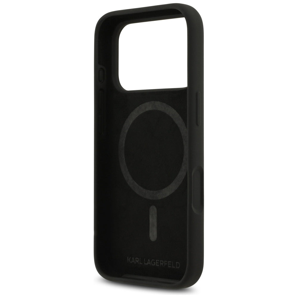 Funda MagSafe para Apple iPhone 17 Pro, Karl Lagerfeld, Logo de Corazón, Negra