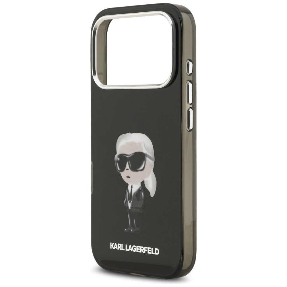 Funda MagSafe para Apple iPhone 17 Pro, Karl Lagerfeld, IML Aquarelle Karl Ikonik, Negra