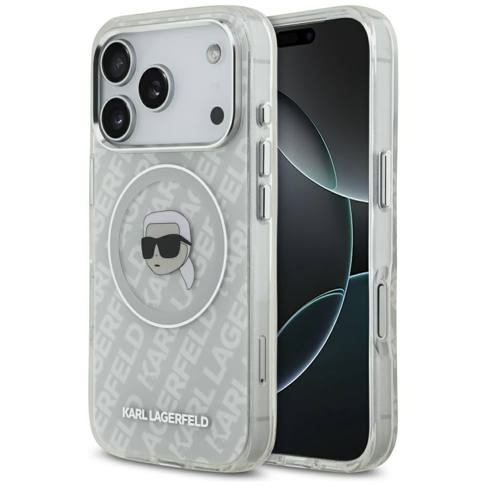 Funda MagSafe para Apple iPhone 17 Pro, Karl Lagerfeld, IML Karl's Head, Gris