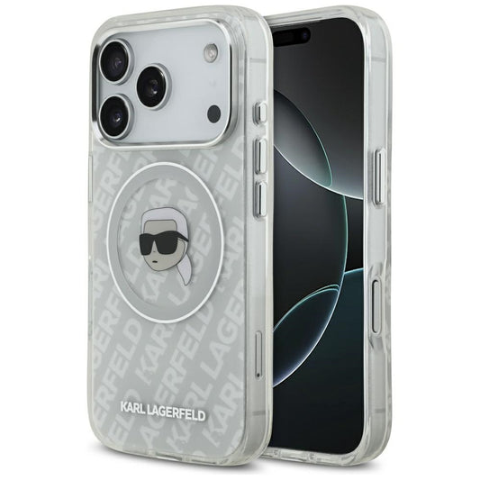 Funda MagSafe para Apple iPhone 17 Pro, Karl Lagerfeld, IML Karl's Head, Gris