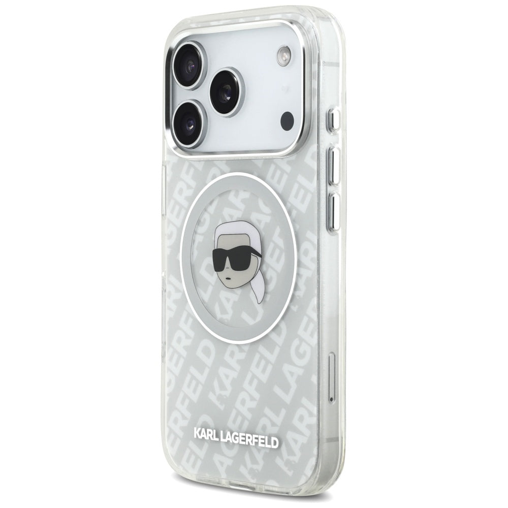 Funda MagSafe para Apple iPhone 17 Pro, Karl Lagerfeld, IML Karl's Head, Gris