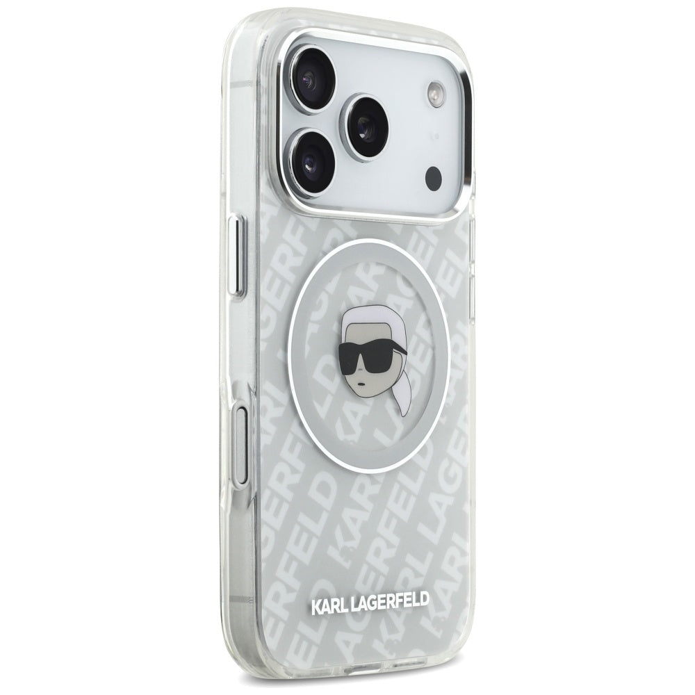 Funda MagSafe para Apple iPhone 17 Pro, Karl Lagerfeld, IML Karl's Head, Gris