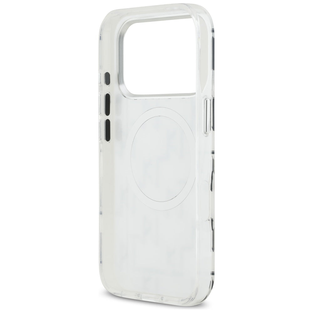 Funda MagSafe para Apple iPhone 17 Pro, Karl Lagerfeld, IML KL Monogram, Blanca