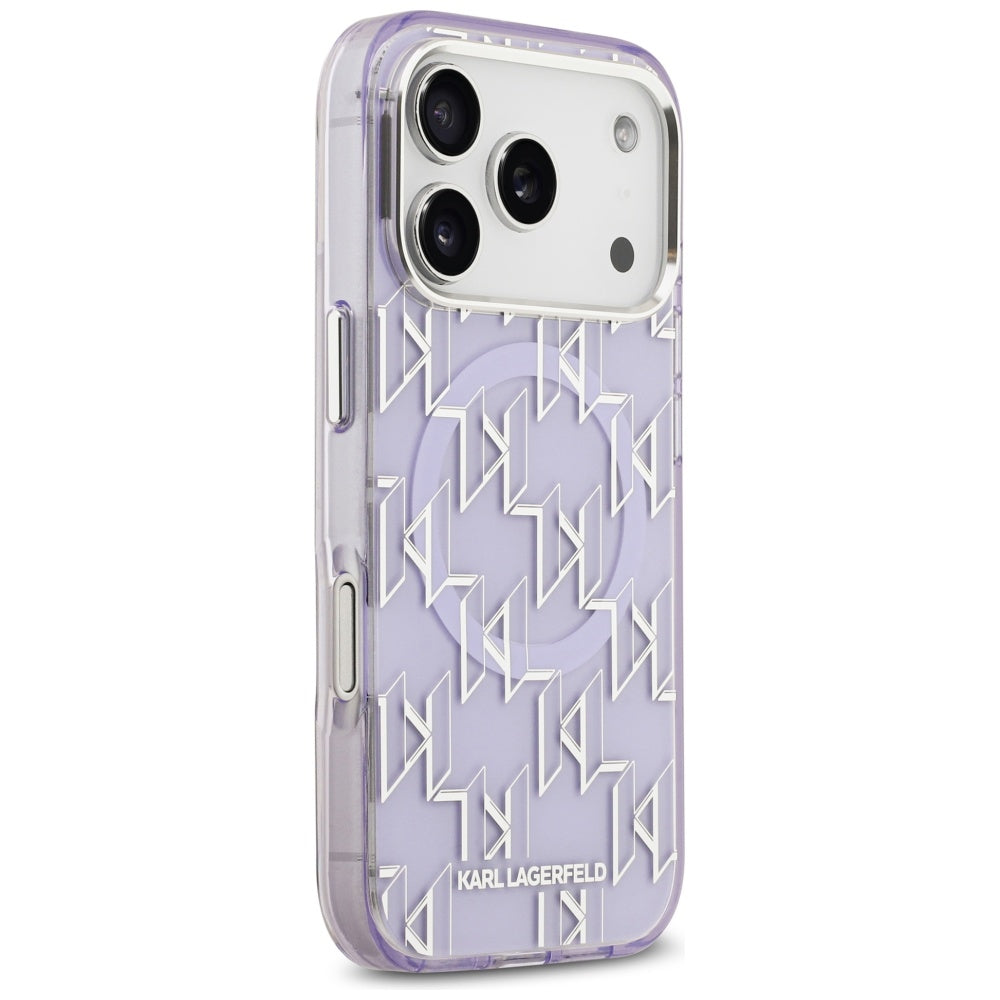 MagSafe Case for Apple iPhone 17 Pro, Karl Lagerfeld, IML KL Monogram, Purple