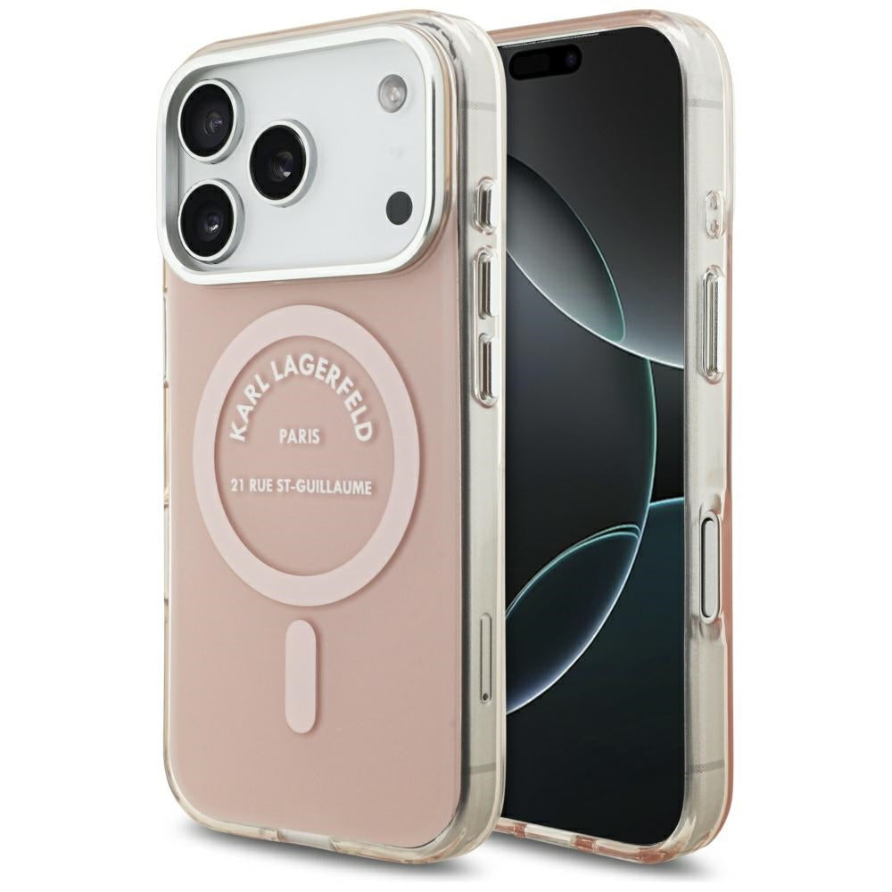 Funda MagSafe para Apple iPhone 17 Pro, Karl Lagerfeld, IML Logo RSG, Rosa