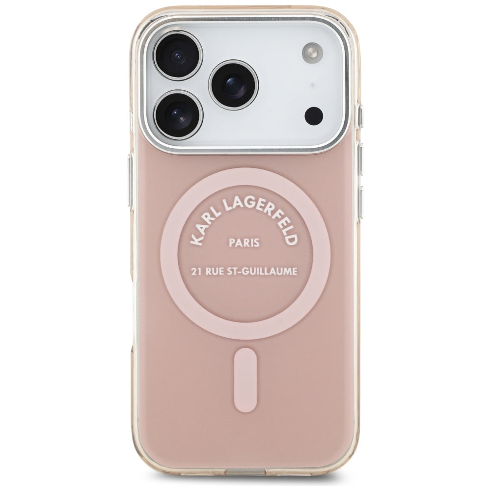 Funda MagSafe para Apple iPhone 17 Pro, Karl Lagerfeld, IML Logo RSG, Rosa