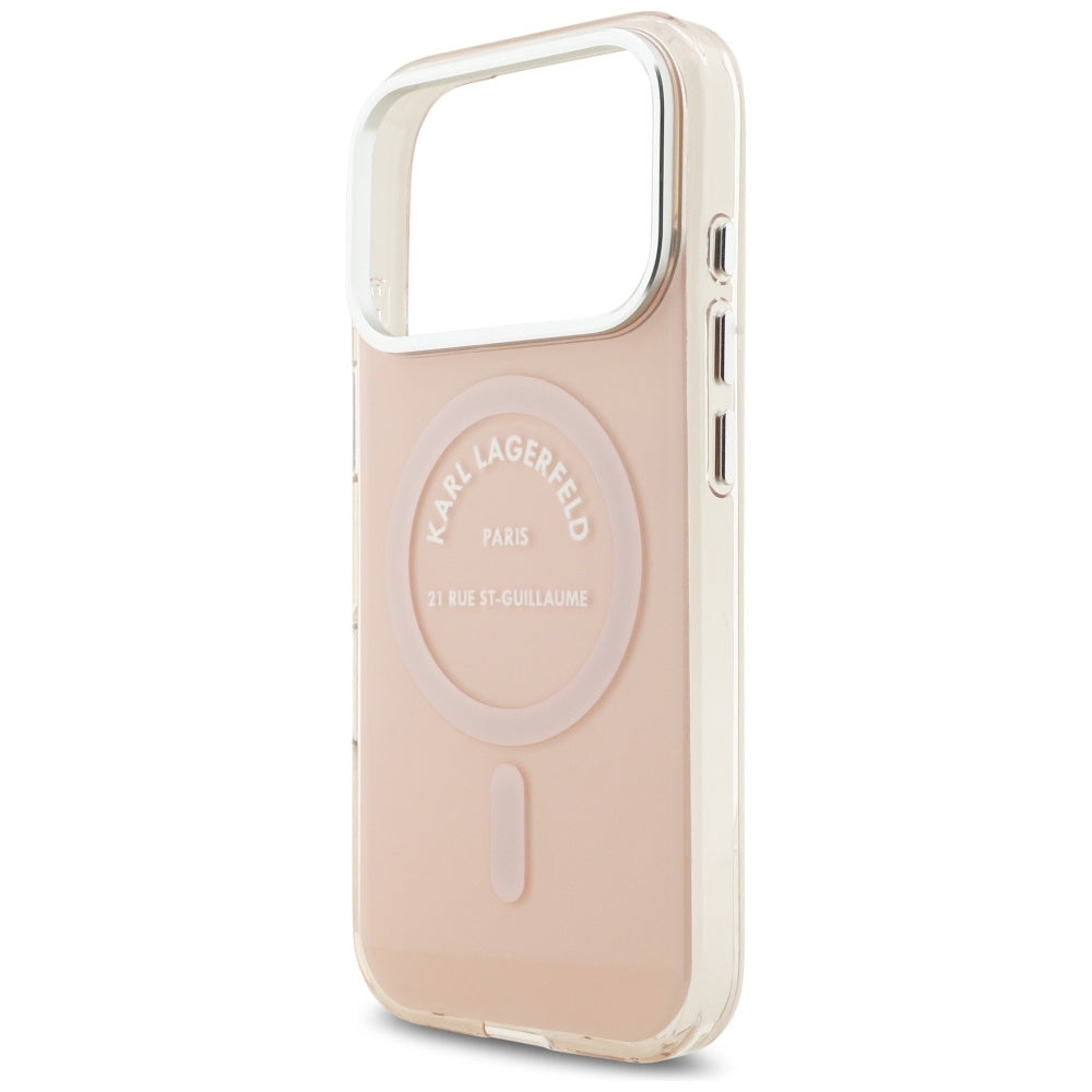 Funda MagSafe para Apple iPhone 17 Pro, Karl Lagerfeld, IML Logo RSG, Rosa