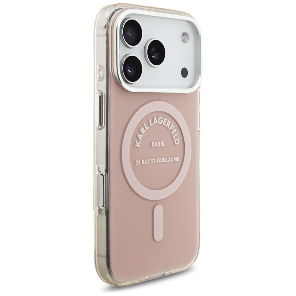 Funda MagSafe para Apple iPhone 17 Pro, Karl Lagerfeld, IML Logo RSG, Rosa