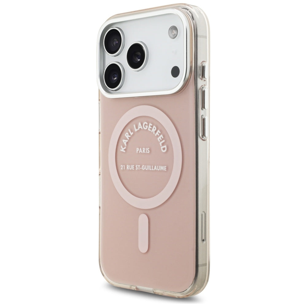 Funda MagSafe para Apple iPhone 17 Pro, Karl Lagerfeld, IML Logo RSG, Rosa