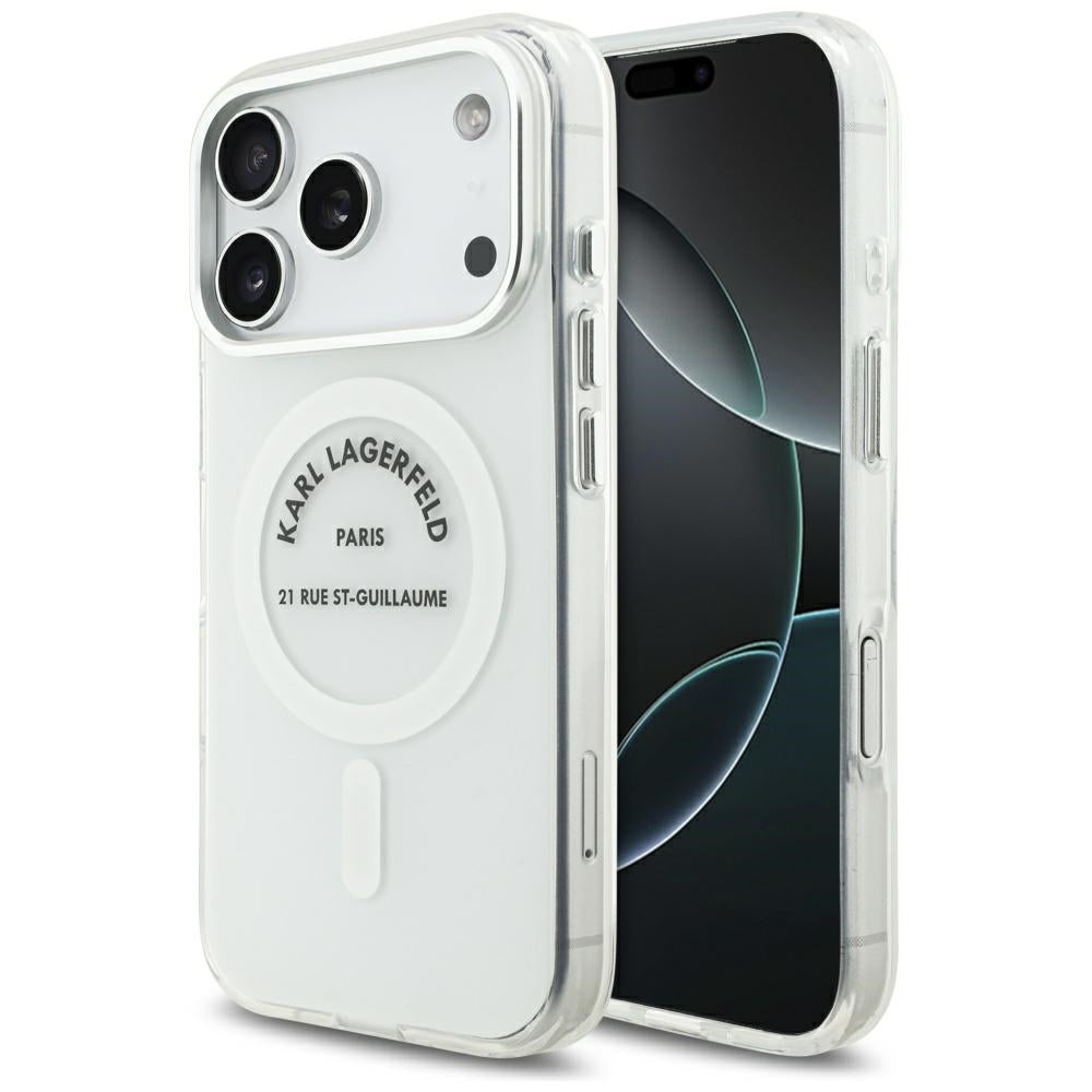 Funda MagSafe para Apple iPhone 17 Pro, Karl Lagerfeld, IML Logo RSG, Transparente