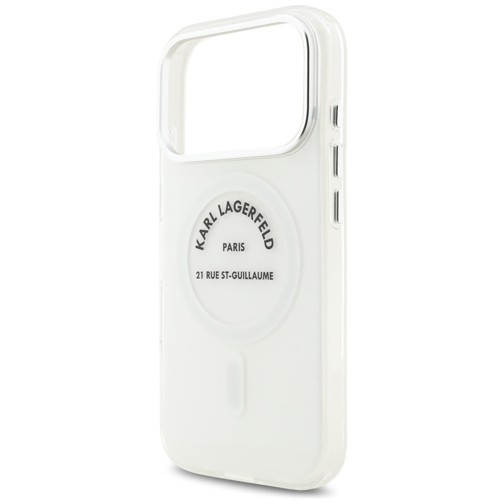 Funda MagSafe para Apple iPhone 17 Pro, Karl Lagerfeld, IML Logo RSG, Transparente