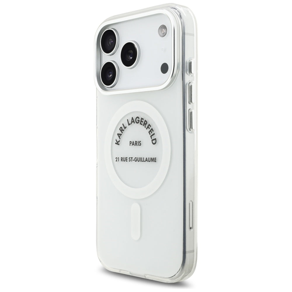 Funda MagSafe para Apple iPhone 17 Pro, Karl Lagerfeld, IML Logo RSG, Transparente