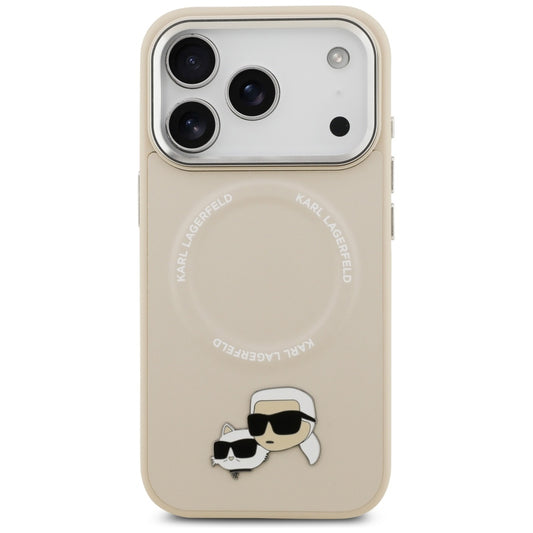 Funda MagSafe para Apple iPhone 17 Pro, Karl Lagerfeld, Karl & Choupette Pins, Beige