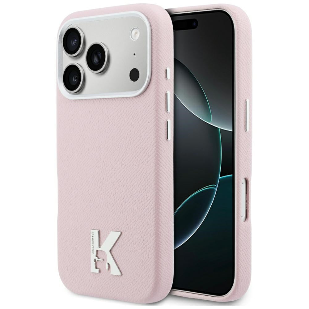 Funda MagSafe para Apple iPhone 17 Pro, Karl Lagerfeld, Karl Head Logo, Rosa