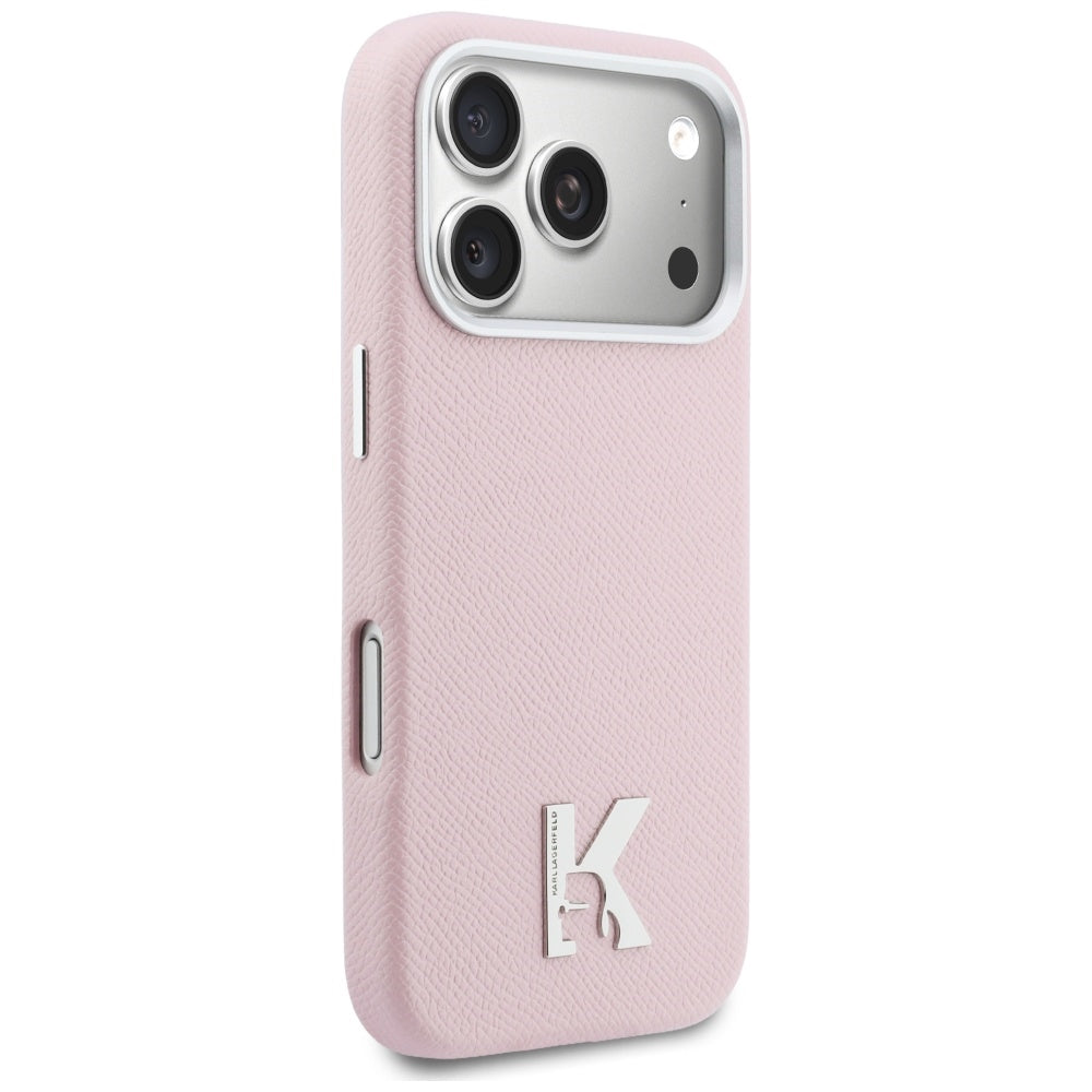 Funda MagSafe para Apple iPhone 17 Pro, Karl Lagerfeld, Karl Head Logo, Rosa