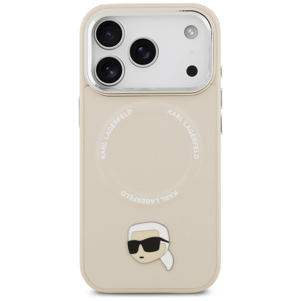 Funda MagSafe para Apple iPhone 17 Pro, Karl Lagerfeld, Karl Pin, Beige