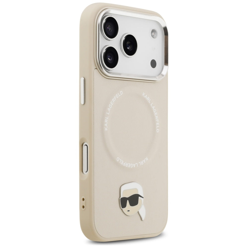 Funda MagSafe para Apple iPhone 17 Pro, Karl Lagerfeld, Karl Pin, Beige