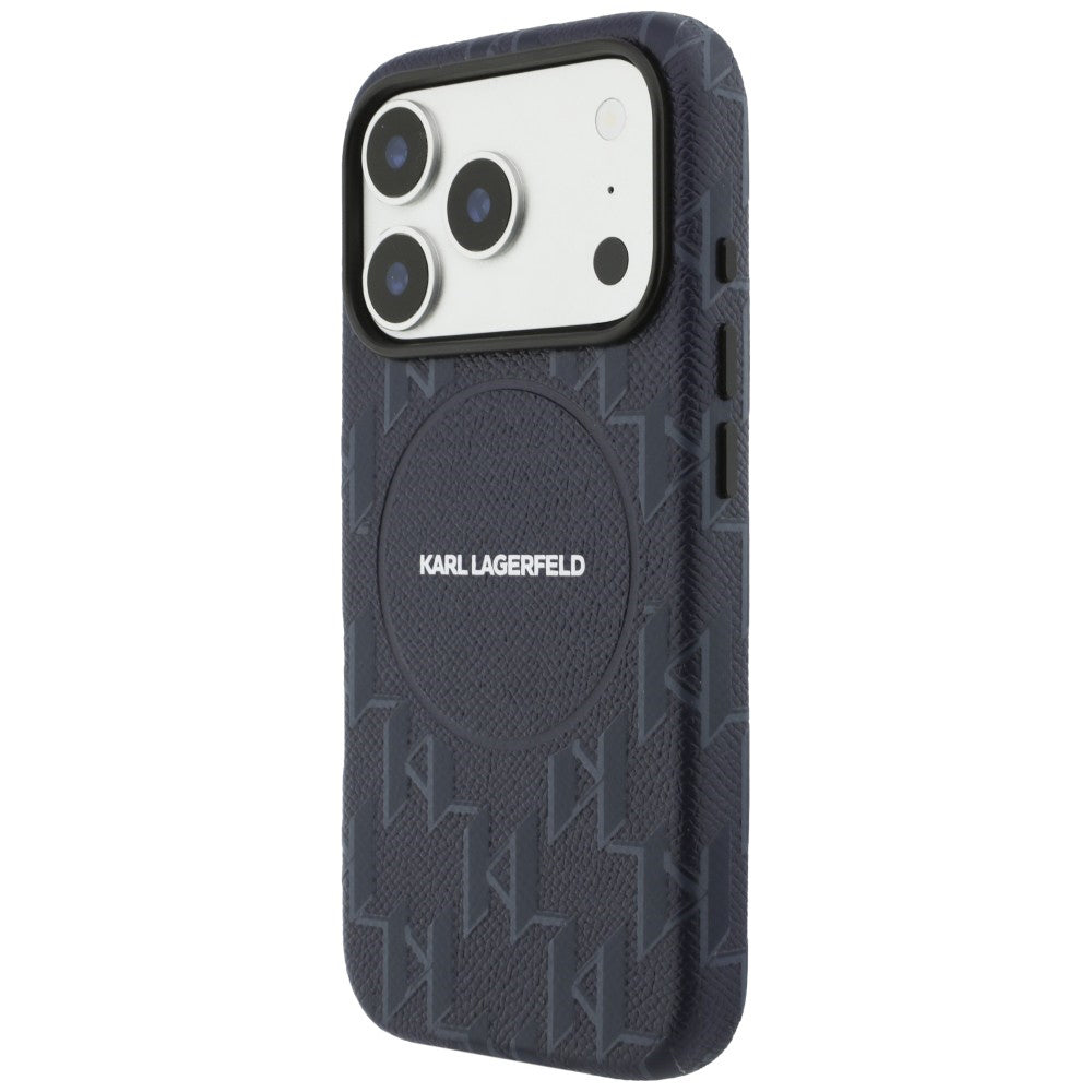 Funda MagSafe para Apple iPhone 17 Pro, Karl Lagerfeld, Logo KL Monogram, Azul