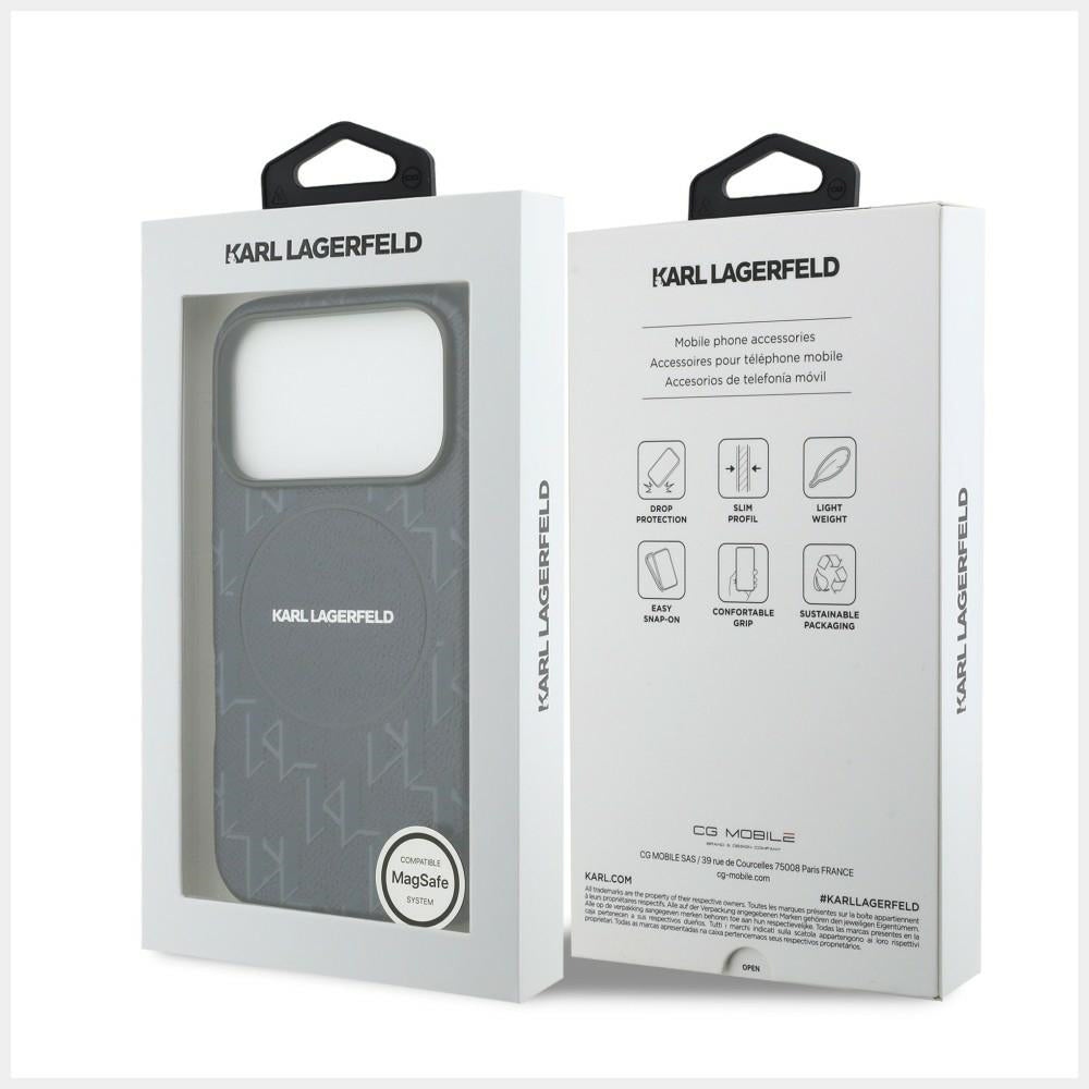 Funda MagSafe para Apple iPhone 17 Pro, Karl Lagerfeld, Logo KL Monogram, Azul