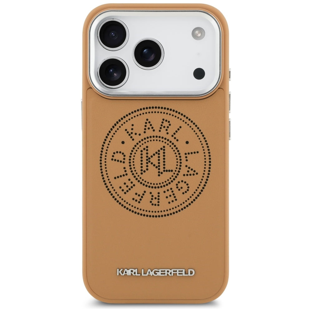 Funda MagSafe para Apple iPhone 17 Pro, Karl Lagerfeld, Point & Metal Logo, Marrón