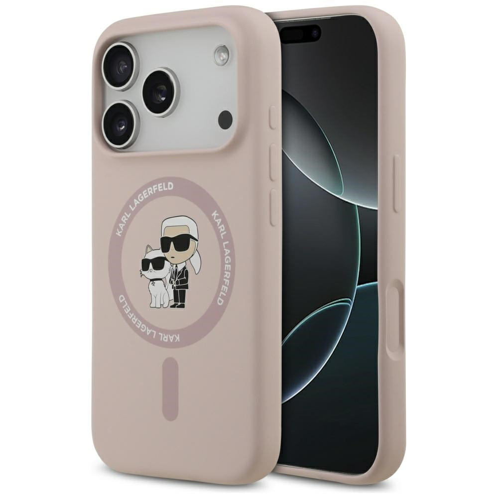 MagSafe Case for Apple iPhone 17 Pro, Karl Lagerfeld, Ring Karl & Choupette, Pink