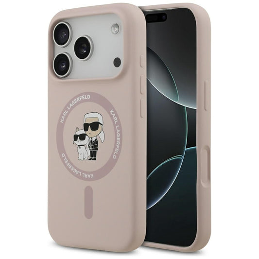 Funda MagSafe para Apple iPhone 17 Pro, Karl Lagerfeld, Ring Karl & Choupette, Rosa