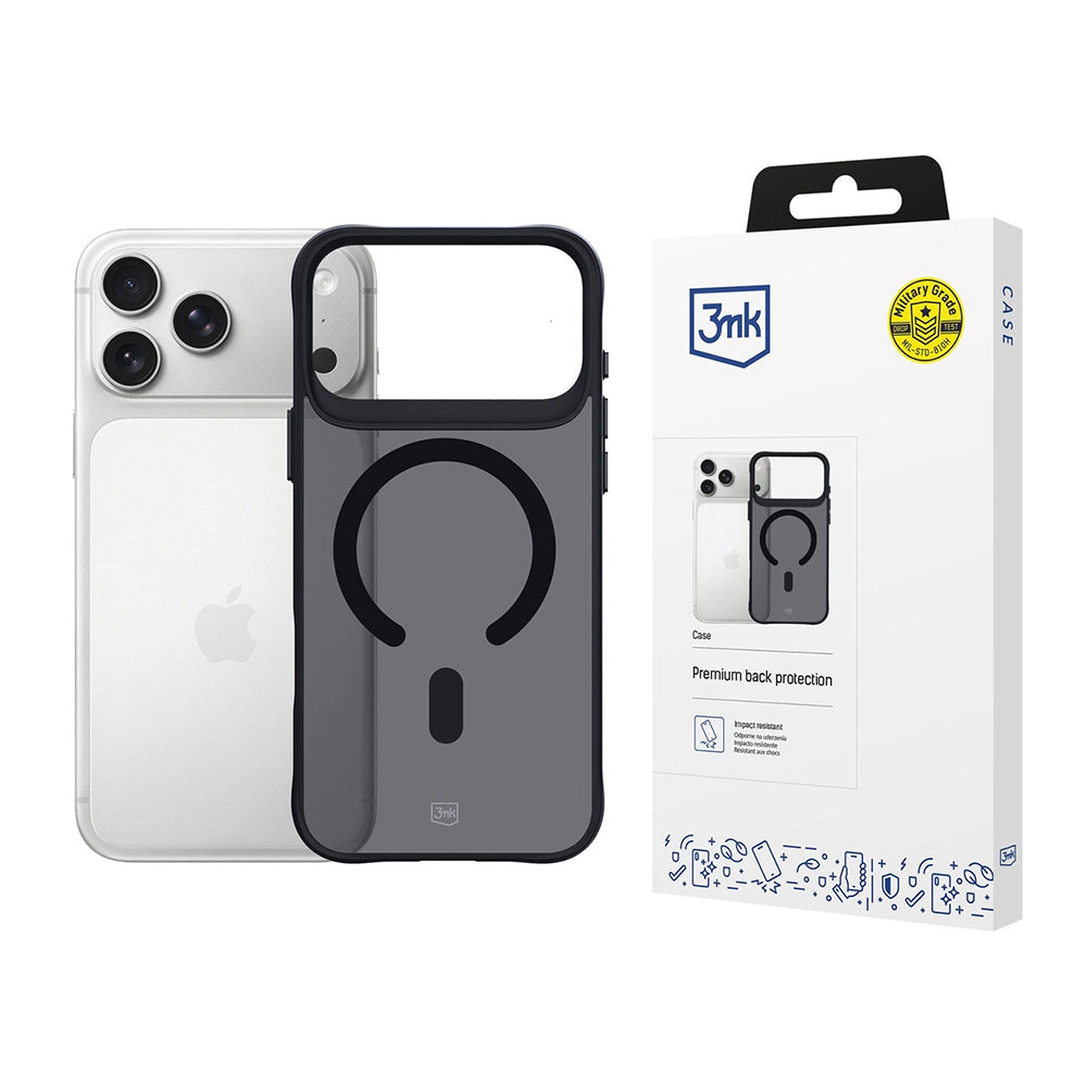 Funda MagSafe para Apple iPhone 17 Pro Max, 3MK, Smoke MagCase, Negra