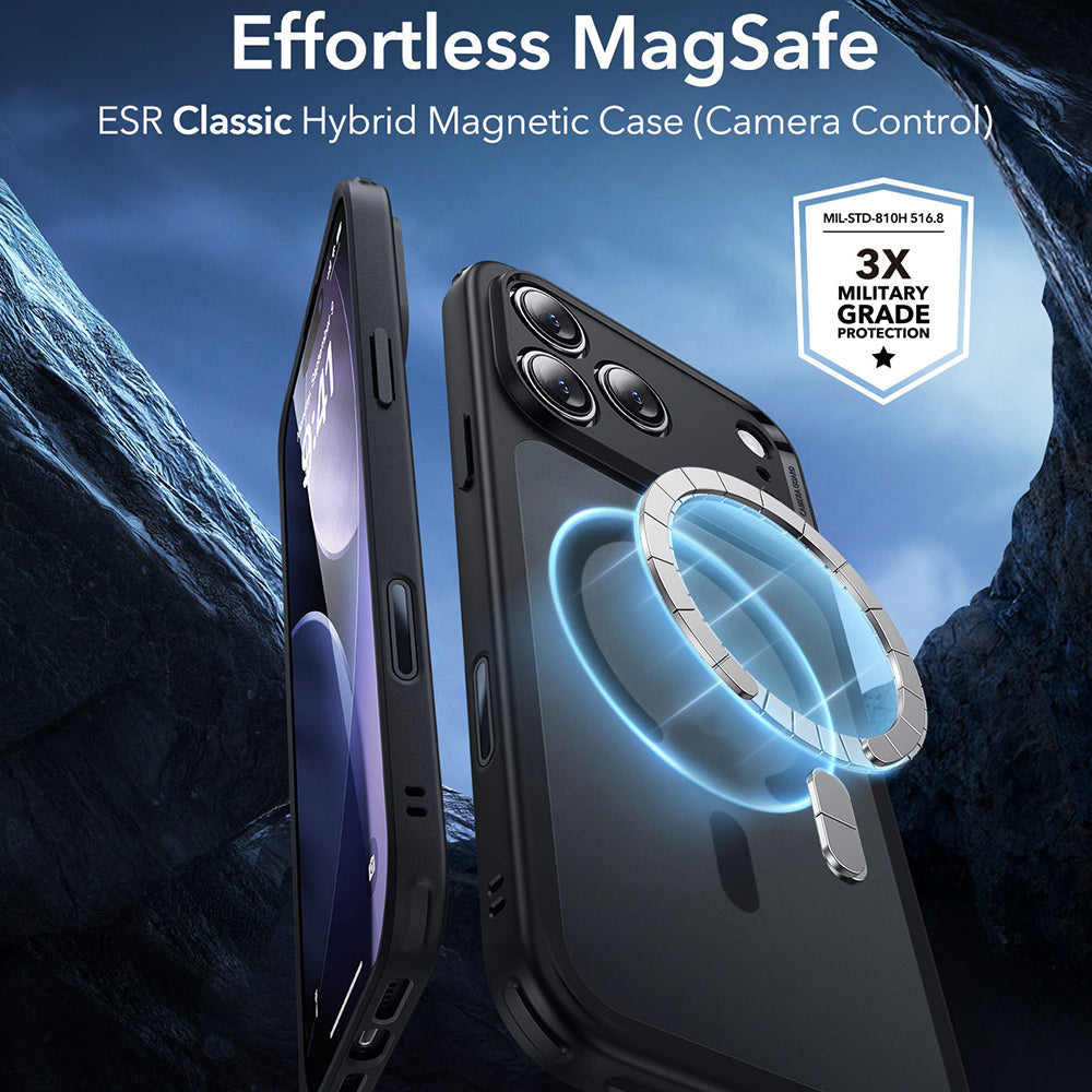 Funda MagSafe para Apple iPhone 17 Pro Max, ESR, Classic Hybrid, Negra Satinada