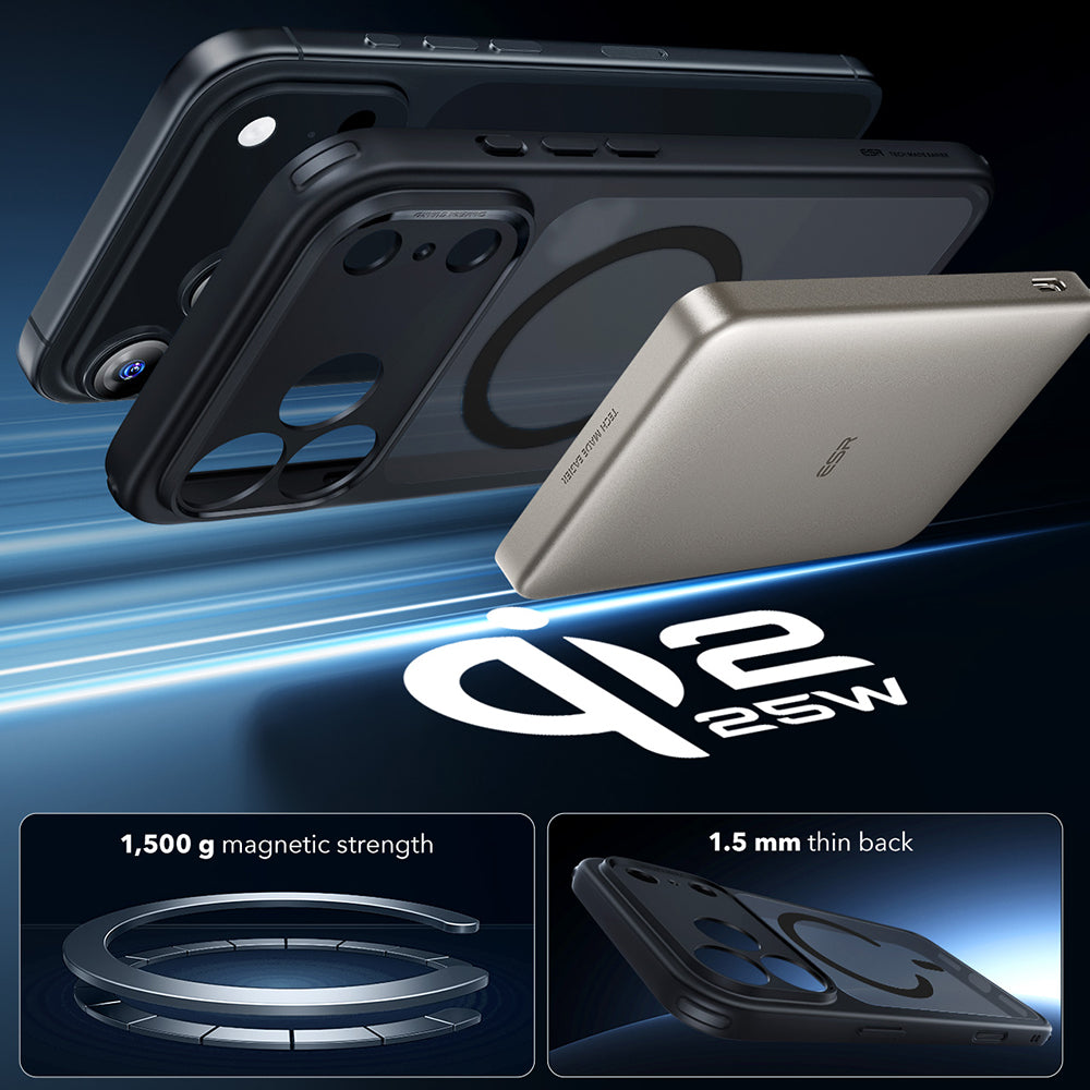 Funda MagSafe para Apple iPhone 17 Pro Max, ESR, Classic Hybrid, Negra Satinada
