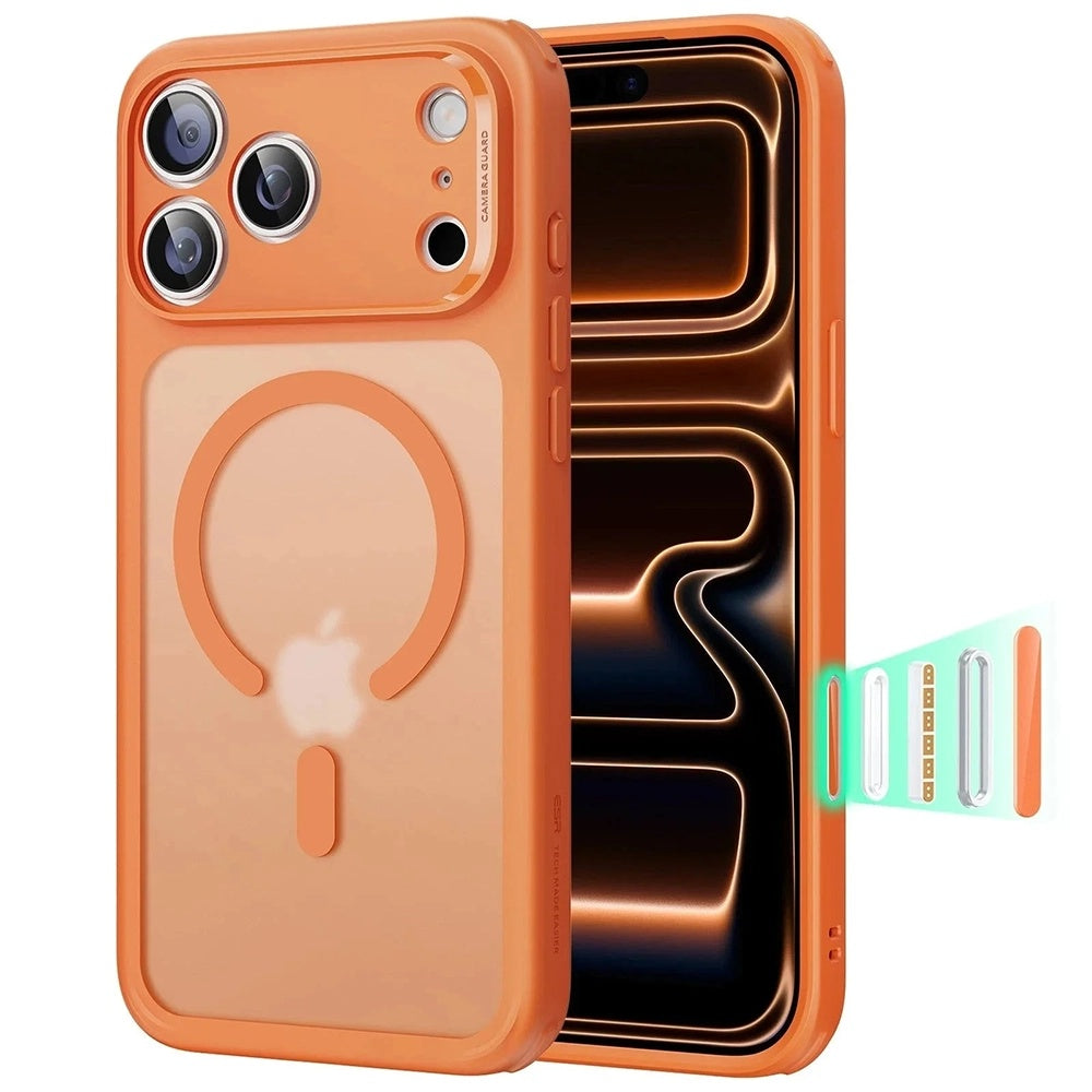 Funda MagSafe para Apple iPhone 17 Pro Max, ESR, Classic Hybrid Slide, Naranja Satinada