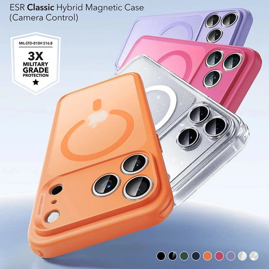 Funda MagSafe para Apple iPhone 17 Pro Max, ESR, Classic Hybrid Slide, Naranja Satinada