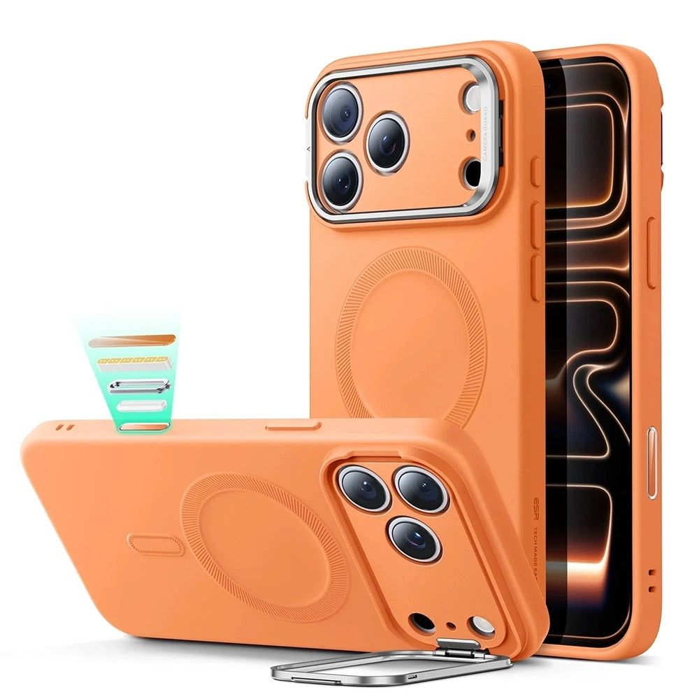 Funda MagSafe para Apple iPhone 17 Pro Max, ESR, Cloud Soft Kickstand, Naranja