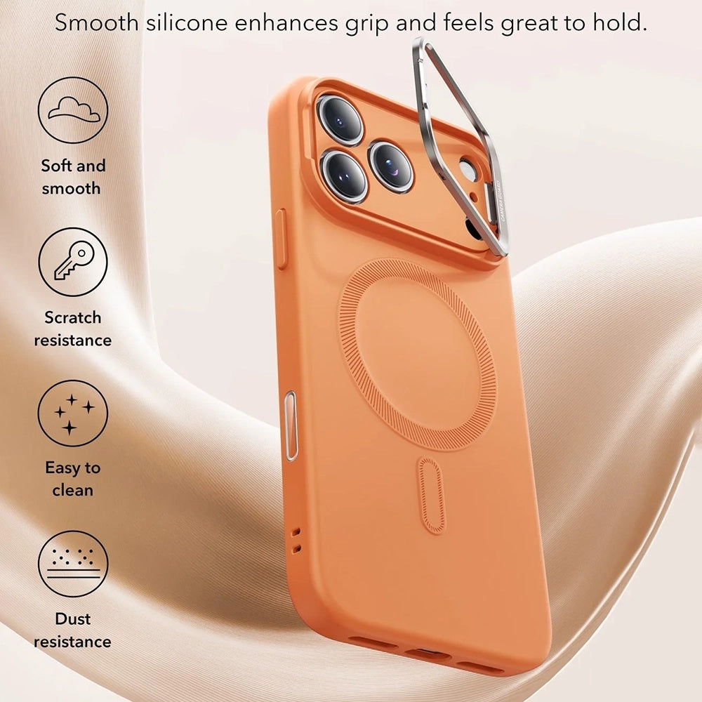 Funda MagSafe para Apple iPhone 17 Pro Max, ESR, Cloud Soft Kickstand, Naranja