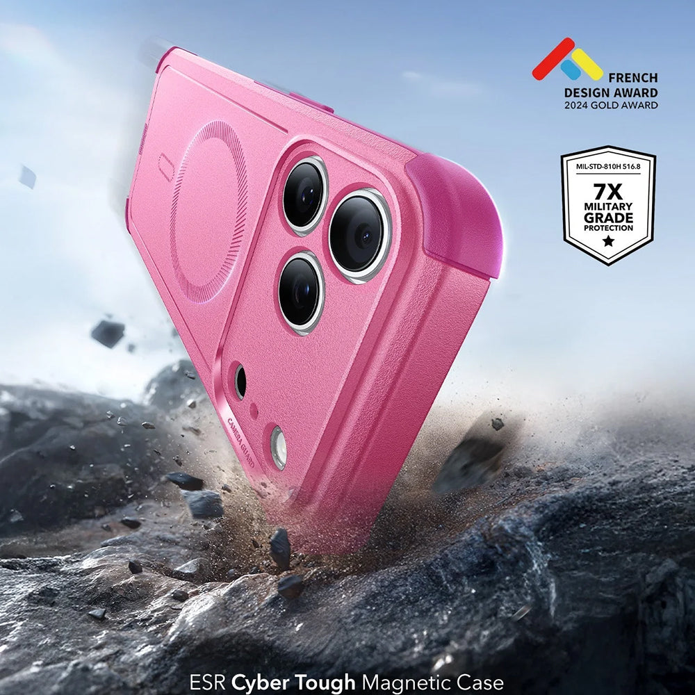 Funda MagSafe para Apple iPhone 17 Pro Max, ESR, Cyber, Rosa